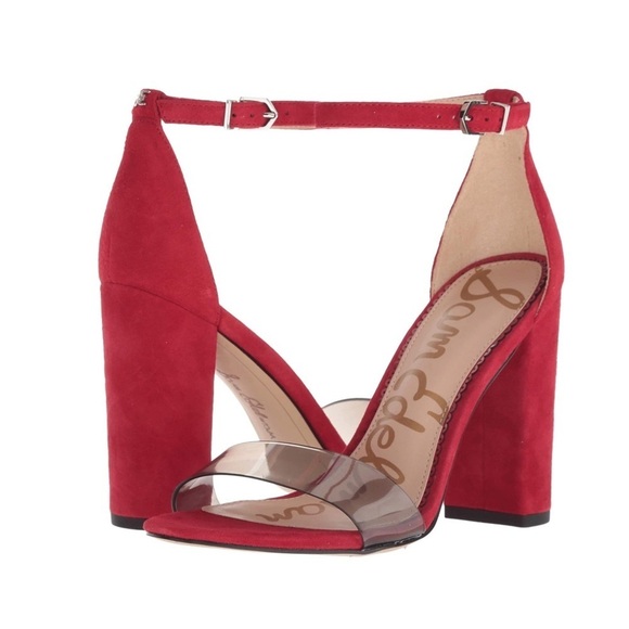 Sam Edelman | Yaro Red PVC Ankle Strap Sandals 5.5 - Picture 11 of 11